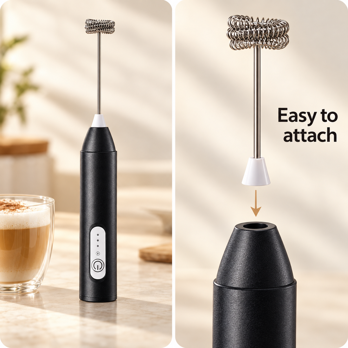 3-Speed Rechargeable Milk Frother & Mini Whisk.