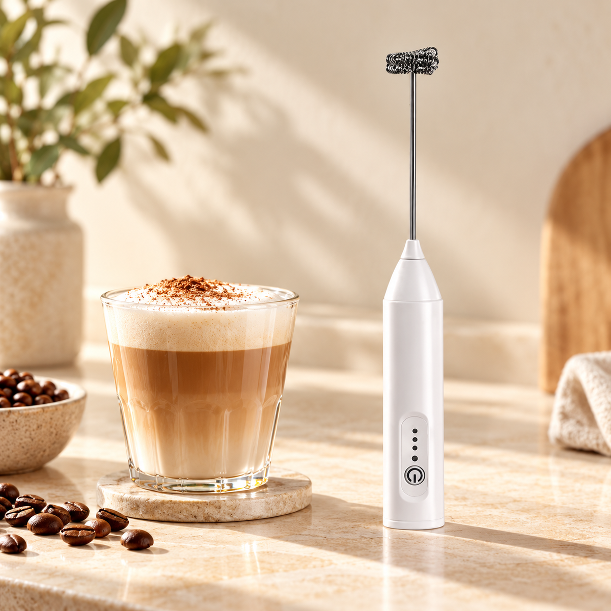 3-Speed Rechargeable Milk Frother & Mini Whisk.